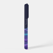 ネオンデジタルマウンテングリッドアート - テクノロジー美学D iPhoneケース (右側面)