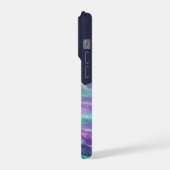 ネオンデジタルマウンテングリッドアート - テクノロジー美学D iPhoneケース (左側面)