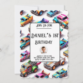ネオントイカーテーマ1st誕生日招待状 招待状