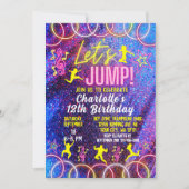 ネオントランポリンパークでジャンプしよう バースデー 招待状 (正面)