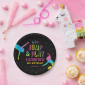 ネオントランポリンパークガールズバースデーパーティー ペーパープレート (パーティー)