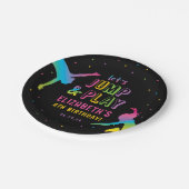 ネオントランポリンパークガールズバースデーパーティー ペーパープレート (アングル)