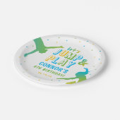 ネオントランポリンパークボーイズ誕生日パーティー ペーパープレート (アングル)