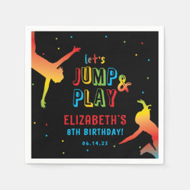ネオントランポリンパーク子供の誕生日パーティーナプキンス スタンダードカクテルナプキン