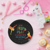 ネオントランポリンパーク子供の誕生日パーティー ペーパープレート (パーティー)