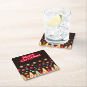 ネオントレンディークリスマス スクエアペーパーコースター (インサイチュ)