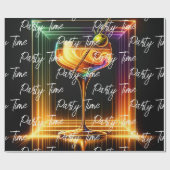 ネオントレンディーパーティー時パーソナライズされた ラッピングペーパー (フラット)