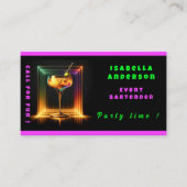 ネオントレンディーパーティー時間パーソナライズされたプロフェッショナル 名刺 (正面)