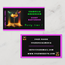 ネオントレンディーパーティー時間パーソナライズされたプロフェッショナル 名刺