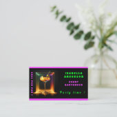 ネオントレンディーパーティー時間パーソナライズされたプロフェッショナル 名刺 (スタンド正面)