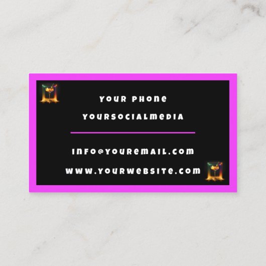 ネオントレンディーパーティー時間パーソナライズされたプロフェッショナル 名刺 (裏面)