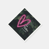 ネオントロピカルパームモダンラヴ結婚ィーズ スタンダードカクテルナプキン (角)