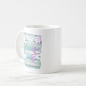 ネオントロピカルビーチウッドバケーションパームツリーズ コーヒーマグカップ (正面左)