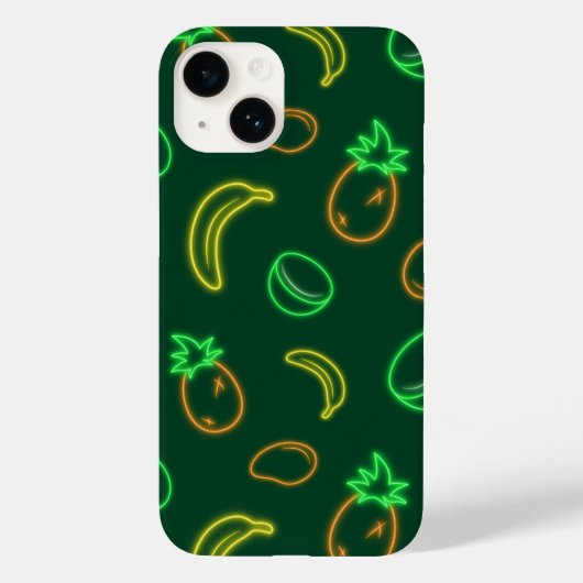 ネオントロピカルフルーツパターンiPhone 14ケース Case-Mate iPhoneケース (裏面)