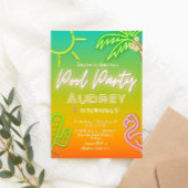 ネオントロピカルプールパーティー 招待状