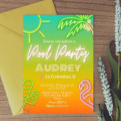 ネオントロピカルプールパーティー 招待状