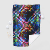 ネオントーンを使用した派手な四角い万華鏡のように千変万化するパターン ゴルフタオル (インサイチュ)