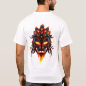 ネオント部族顔アート Tシャツ (裏面)