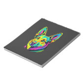 ネオンドッグカラフルベクター肖像画 ノートパッド (回転)