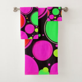 ネオンドットパーティー バスタオルセット