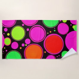 ネオンドットパーティー ビーチタオル
