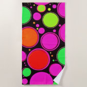 ネオンドットパーティー ビーチタオル (正面)