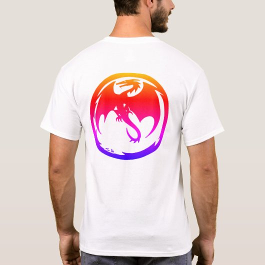 ネオンドラゴン メンズ 白Tシャツ 裏 Tシャツ (裏面)