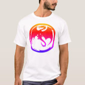 ネオンドラゴン メンズ 白Tシャツ Tシャツ (正面)
