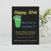 ネオンドリンクと踊り21歳の誕生日パーティー 招待状 (スタンド正面)