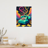 ネオンドリームにダイヤル – レトロシュールポップ・アートのアート ポスター (キッチン)