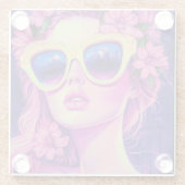 ネオンドリームガールフローラサングラス ガラスコースター (裏面)