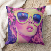 ネオンドリームガールフローラサングラス クッション (ブランケット)