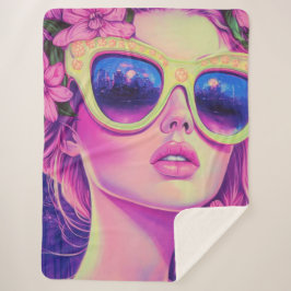 ネオンドリームガールフローラサングラス シェルパブランケット