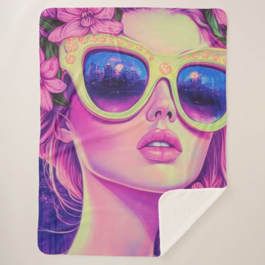 ネオンドリームガールフローラサングラス シェルパブランケット (正面)