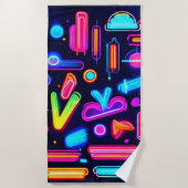 ネオンドリームスケープ交響曲 ビーチタオル (正面)