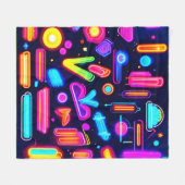 ネオンドリームスケープ交響曲 フリースブランケット (正面(横))