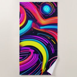 ネオンドリームスケープ ビーチタオル