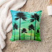 ネオンドリームパームツリーズ クッション (ブランケット)