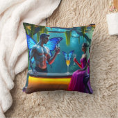 ネオンナイツバタフライカクテルバー クッション (ブランケット)