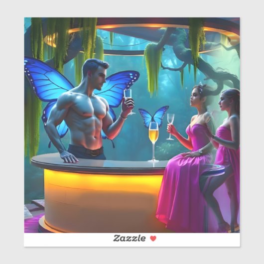 ネオンナイツバタフライカクテルバー シール (シート)