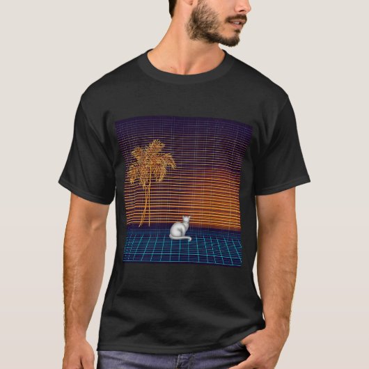 ネオンナイトウォッチキャット Tシャツ (正面)
