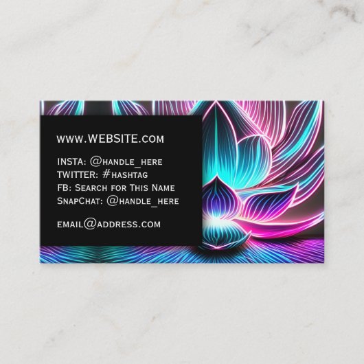 ネオンナイトクラブロータスフラワープロフェッショナルエグゼクティブ 名刺 (正面)