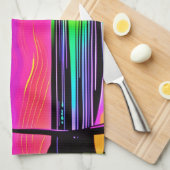 ネオンナイトビーチスケープ キッチンタオル (四つ折り)