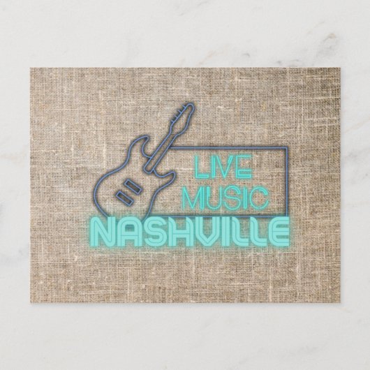 ネオンナッシュビルライブミュージックデザイン ポストカード (正面)