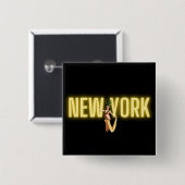 ネオンニューヨーク&ヴィンテージ美しい 缶バッジ (正面&裏面)