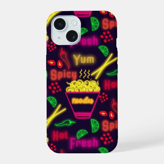 ネオンヌードル iPhone 15ケース (裏面)