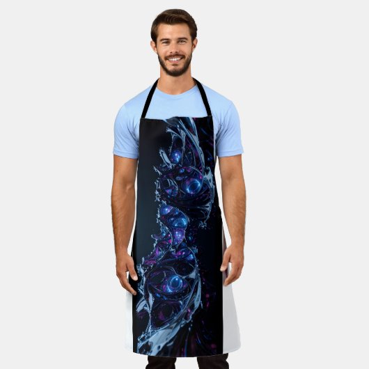 ネオンネクサス：織り込みテクノ構造オーガニック エプロン (着用した状態)