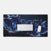 ネオンネクサス:織り込みテクノ構造オーガニック デスクマット (キーボード&マウス)