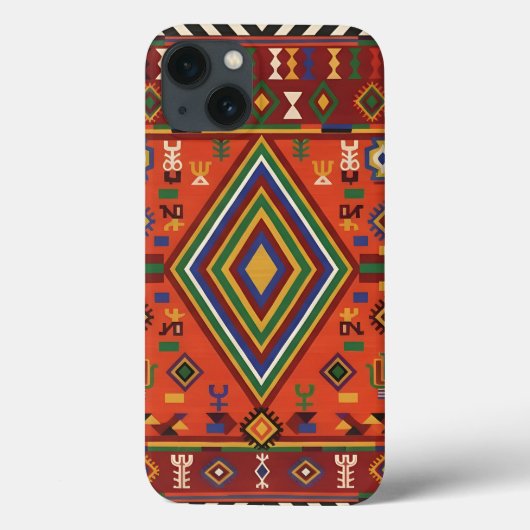 ネオンノマドソウル - 強烈な部族幾何学タペストリー Case-Mate iPhoneケース (裏面)