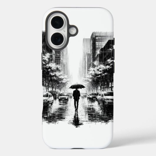 ネオンノワール雨の街並み Case-Mate iPhoneケース (裏面)